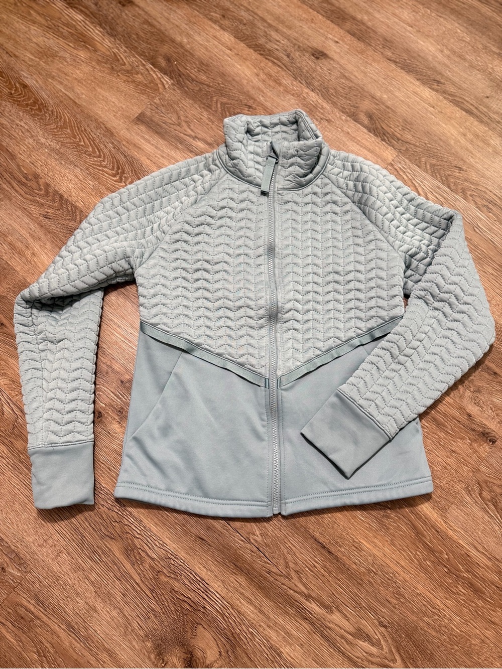 Avia Light Teal Quilted Full-Zip Jacket